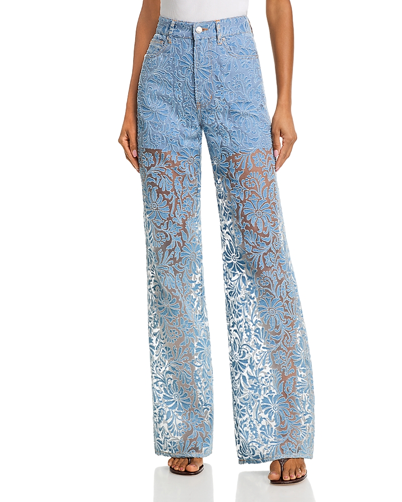 Veronica Beard Taylor High Rise Wide Leg Jeans in Lakeshore