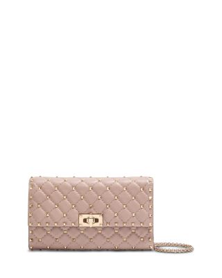 Rockstud Spike Embellished Leather Shoulder Bag