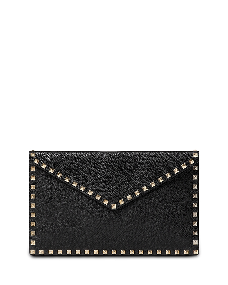 Valentino Garavani Large Studded Leather Flat Pouchette