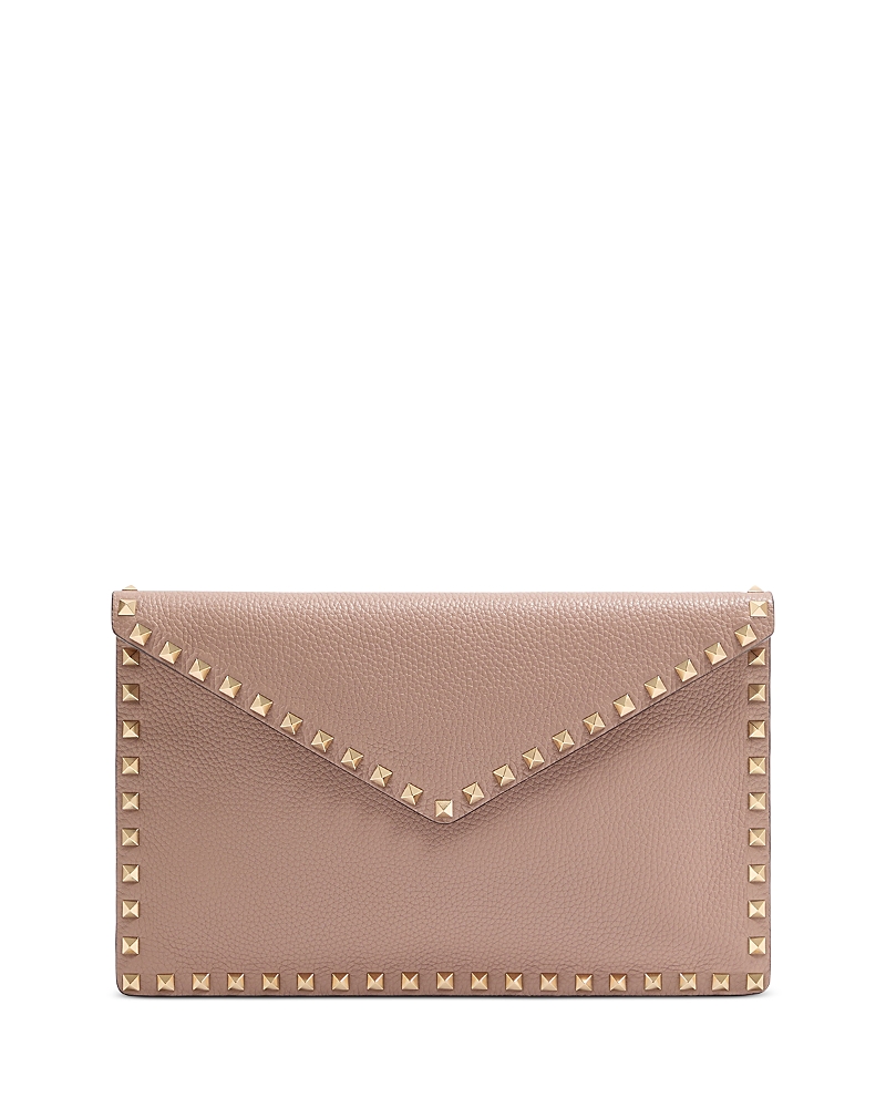 Valentino Garavani Large Studded Leather Flat Pouchette · OS