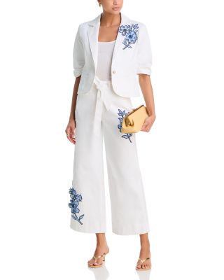 Striped Floral Short Sleeve Blazer & Striped Floral Mylah Pants