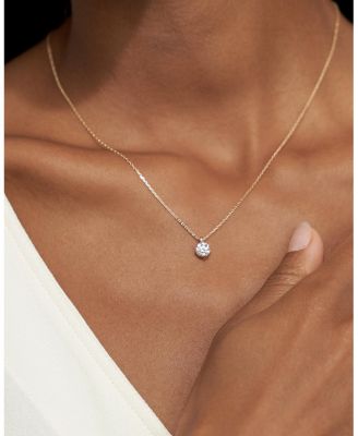 Solitaire Pendant in 14K Gold, 2ctw Round Brilliant Lab Grown Diamond