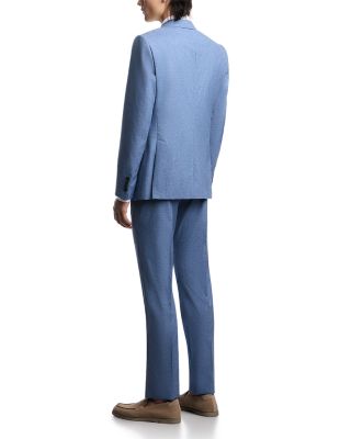 Slim Fit Light Blue Melange Suit