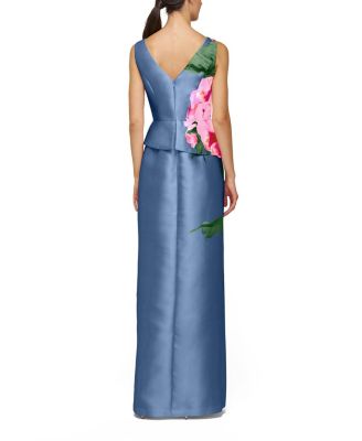 form fitting dresses plus size LaDivine CM334C Plus Size Long Formal Fitted Sequin Print Prom Gown