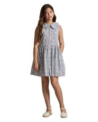 Girls' Floral Slub Cotton Shirtdress - Big Kid