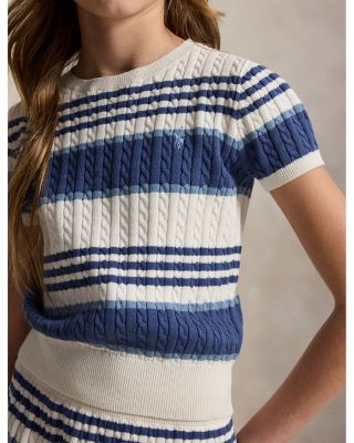 Girls' Striped Cable Sweater & Skirt Set - Big Kid