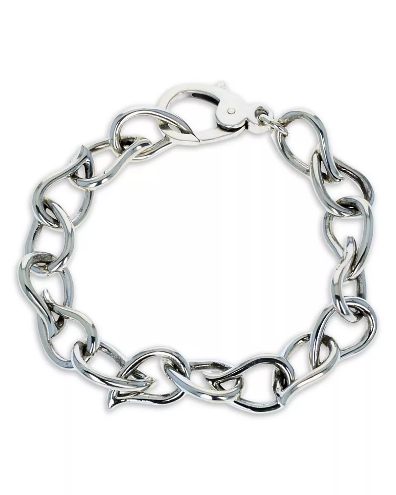 King Baby Studio Men's Sterling Silver Wild West Buffalo Paisley Link Bracelet