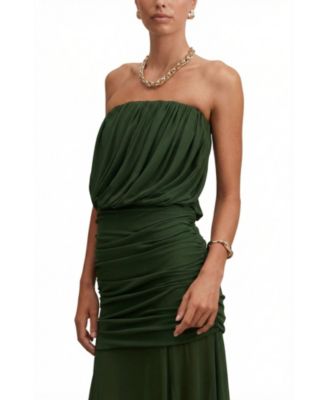 evernew green dress Juliette Trim Detail Midi Dress - Women's Fashion