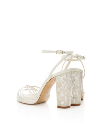  Women's Rosalina Ankle Strap Pearl Platform Heel Sandal