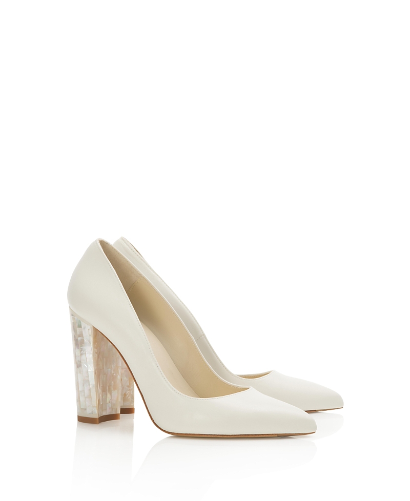 Freya Rose Women's Camille Pointed Toe Pearl Heel Pump