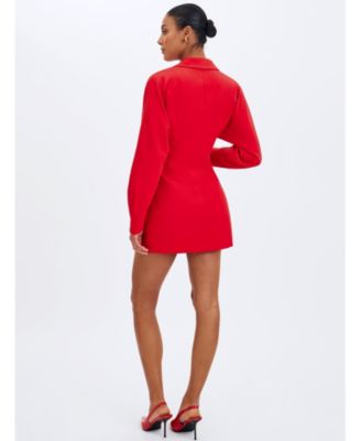  Blythe Cherry Red Batwing Blazer Mini Dress