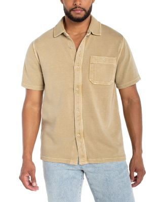 Knit Short Sleeve Button Up Shirt