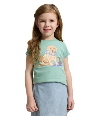 Girls' Dog-Print Cotton Jersey Tee - Little Kid