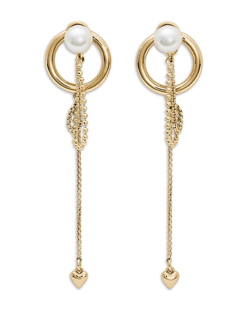 kate spade new york Chain Reaction Imitation Pearl & Chain Front to Back Earrings