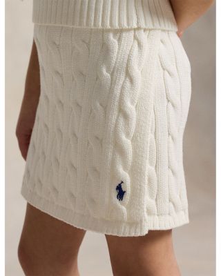 Girls' Cotton Polo Sweater & Faux-Wrap Skirt - Little Kid