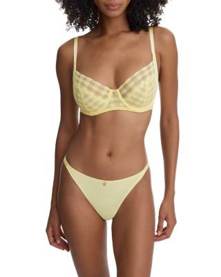 Bonbon Gingham Lace String Bikini