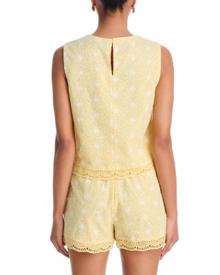 Eyelet Embroidered Top & Short Set - Exclusive