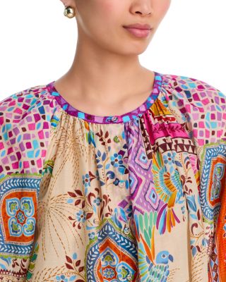 Michaella Printed Peasant Blouse