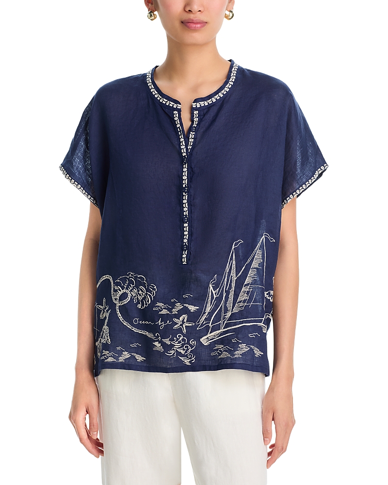 Johnny Was Vanona Embroidered Blouse
