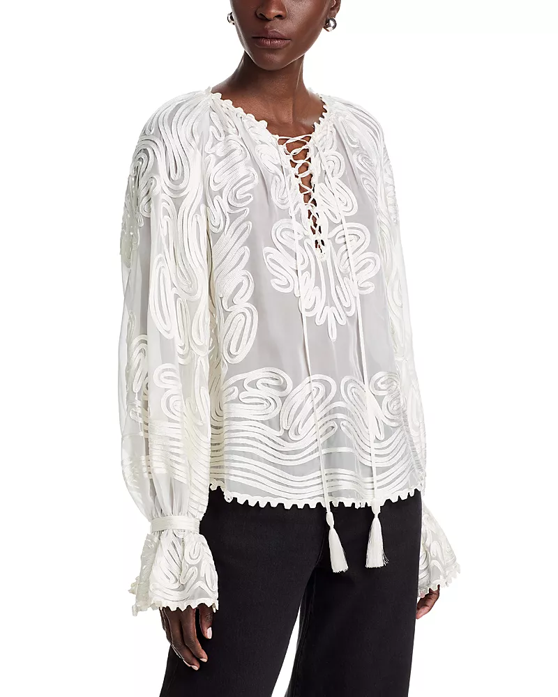 Kobi Halperin Florence Lace Up Blouse