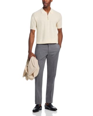 Chevron Quarter Zip Knit Polo Shirt