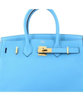 Birkin 30 Handbag Blue Togo with Gold Hardware