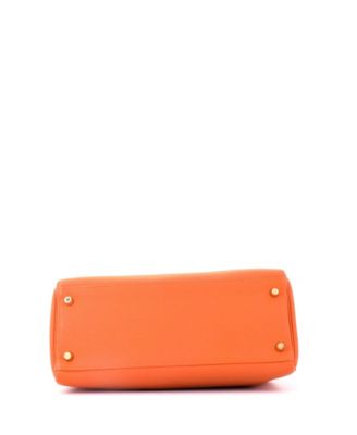 Kelly 28 Handbag Orange Togo with Gold Hardware