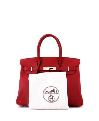 Birkin 30 Handbag Red Epsom with Palladium Hardware