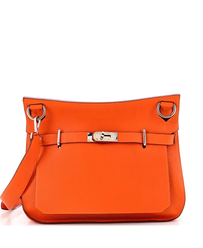 Pre-owned Pre-owned Hermes Hermes 34 Jypsiere Bag Clemence In Orange