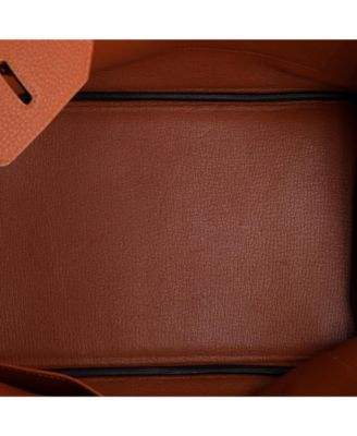 Birkin 35 Handbag Brown Togo with Palladium Hardware