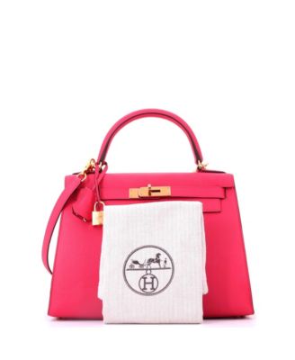 Kelly 28 Handbag Pink Epsom with Gold Hardware