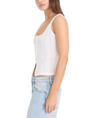 The Pointelle Button Down Tank Top