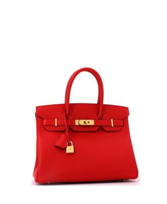 Birkin 30 Handbag Red Epsom with Gold Hardware