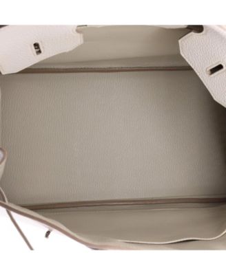 Birkin 35 Handbag Grey Clemence with Palladium Hardware