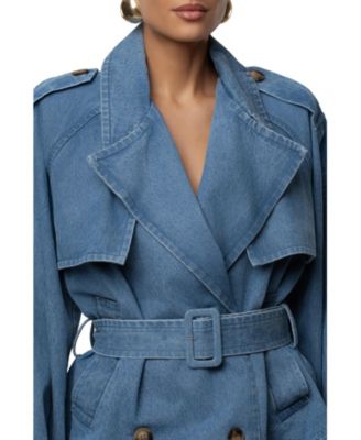 Medium Wash Double Breasted Denim Jacket