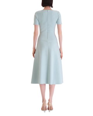 oscar de la renta knit dress Long A Line Chine Jacquard Iris Edit