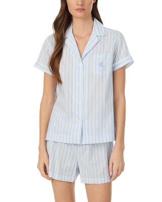 Short Sleeve Classic Lawn Notch Collar Boxer Pajama Set