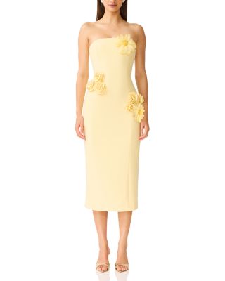 Ilana Floral Appliqu&eacute; Midi Dress