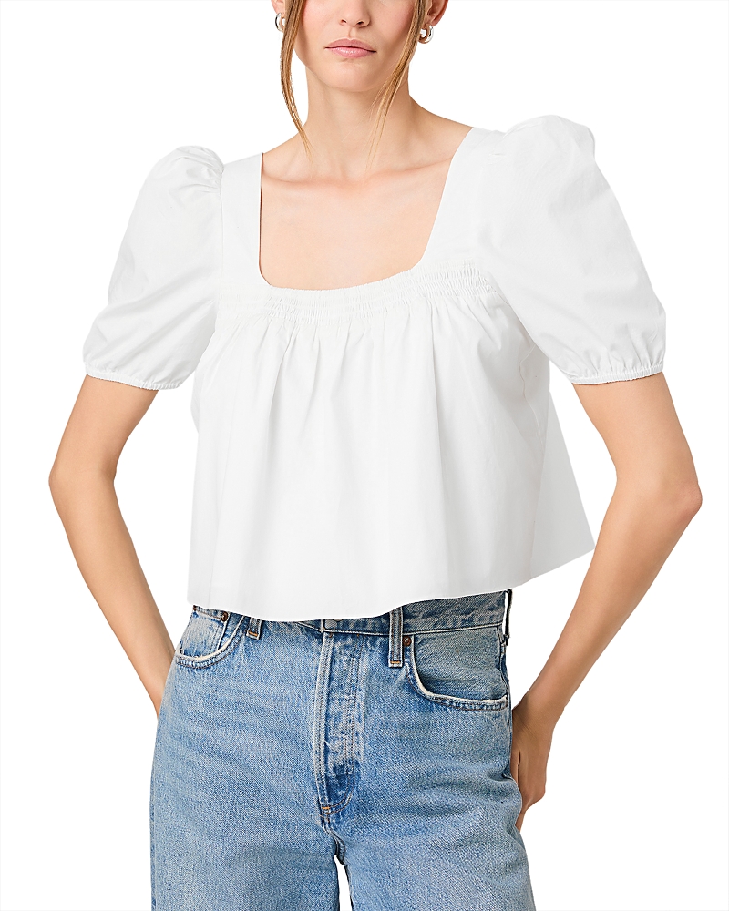 French Connection Cambria Cotton Puff Sleeve Top