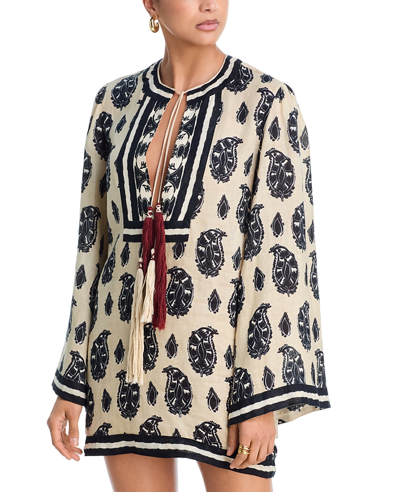 Johanna Ortiz Caretaker Of The Jungle Linen Tunic Dress