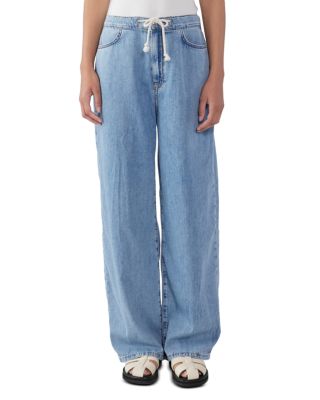 Nesta Drawstring High Rise Jeans in Prime Indigo