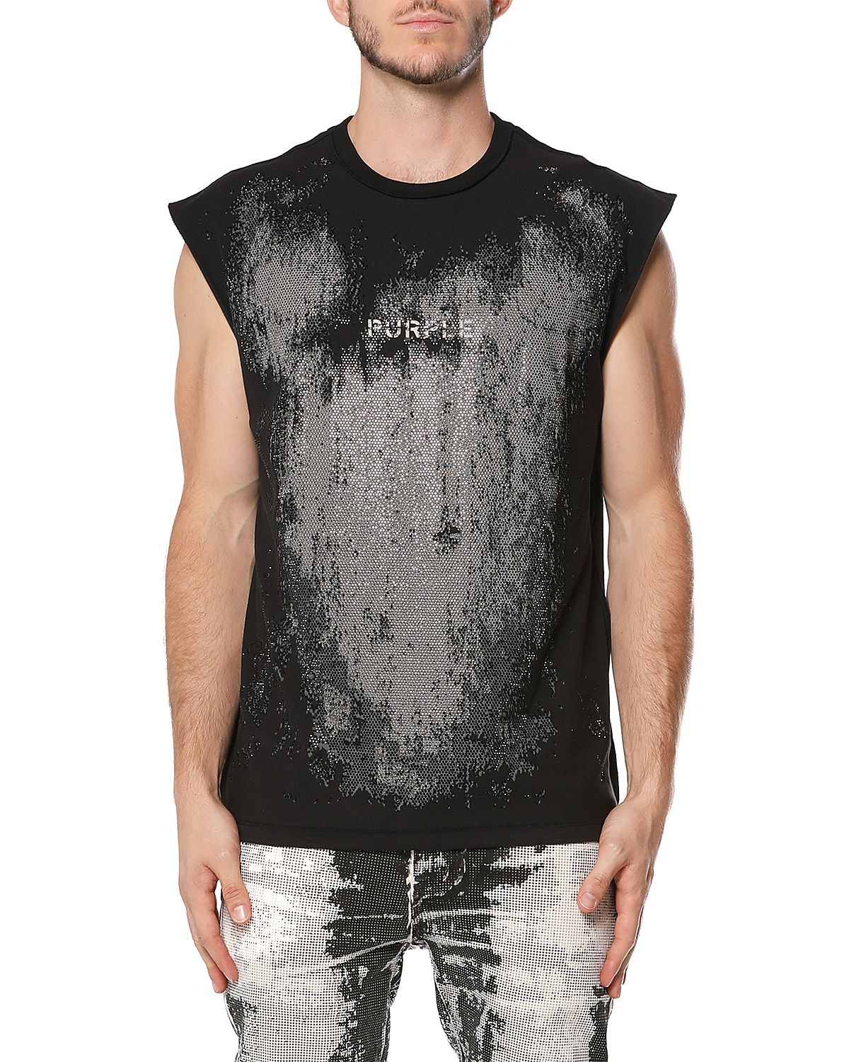 Purple Brand Textured Sleeveless Tee