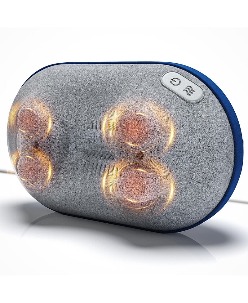 Miko Kumo Mini Wireless Massage Pillow With Heat In Grey/blue