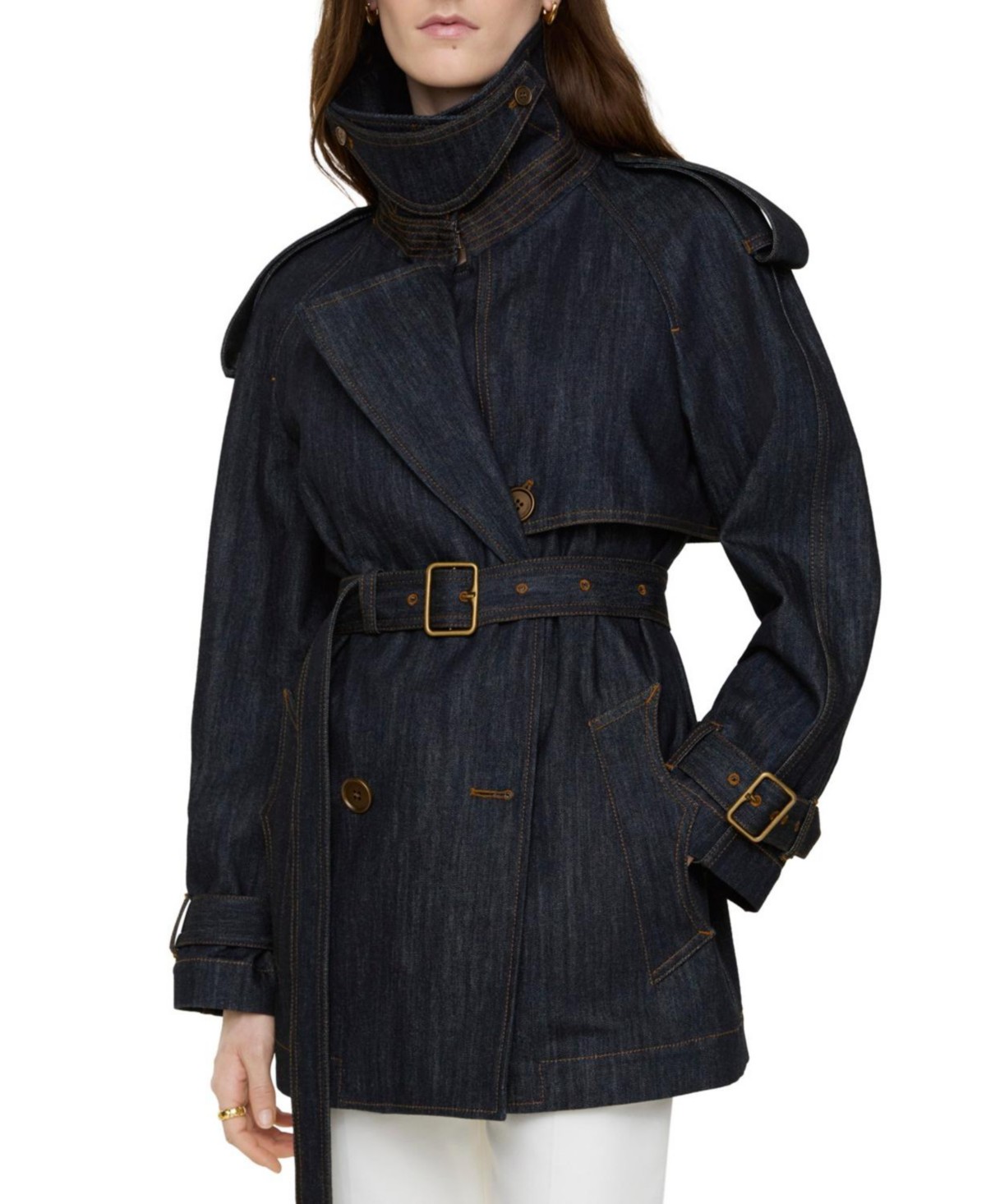 Short Denim Fitzrovia Trench Coat