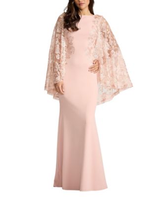  Margolin Embroidered Cape Gown