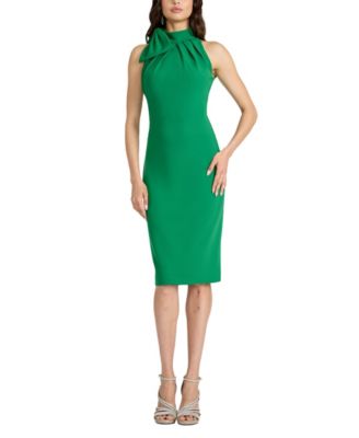  Sims Taffeta Shoulder Bow Halter Dress