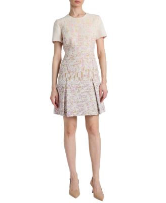 Indira Short Sleeve A-Line Dress in Ombre Jacquard