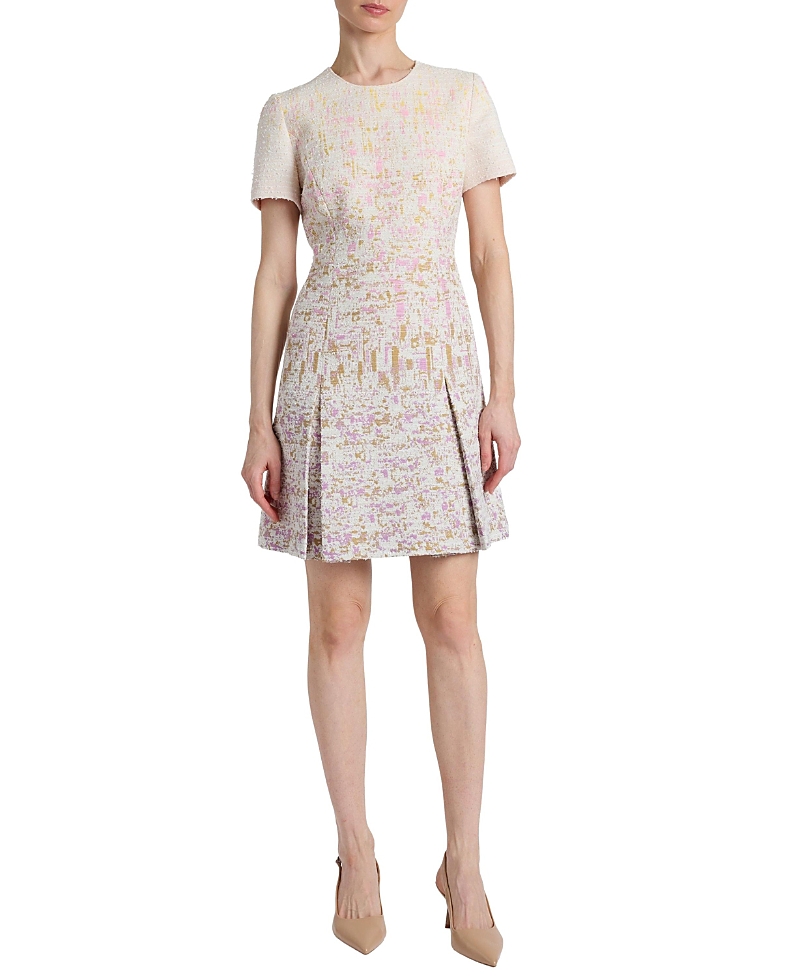 Santorelli Indira Short Sleeve A-Line Dress in Ombre Jacquard
