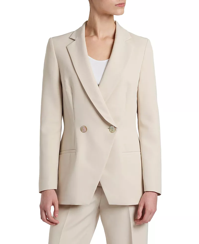Santorelli Rowan Double Breasted Blazer in Soft Stretch Crepe