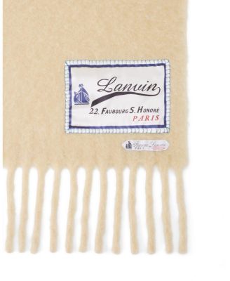 Fringed Wool Scarf with 22 Faubourg Label